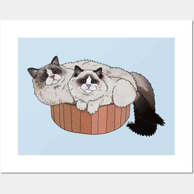 Ragdoll Cat Cuddle Pile Wall Art by EcoElsa